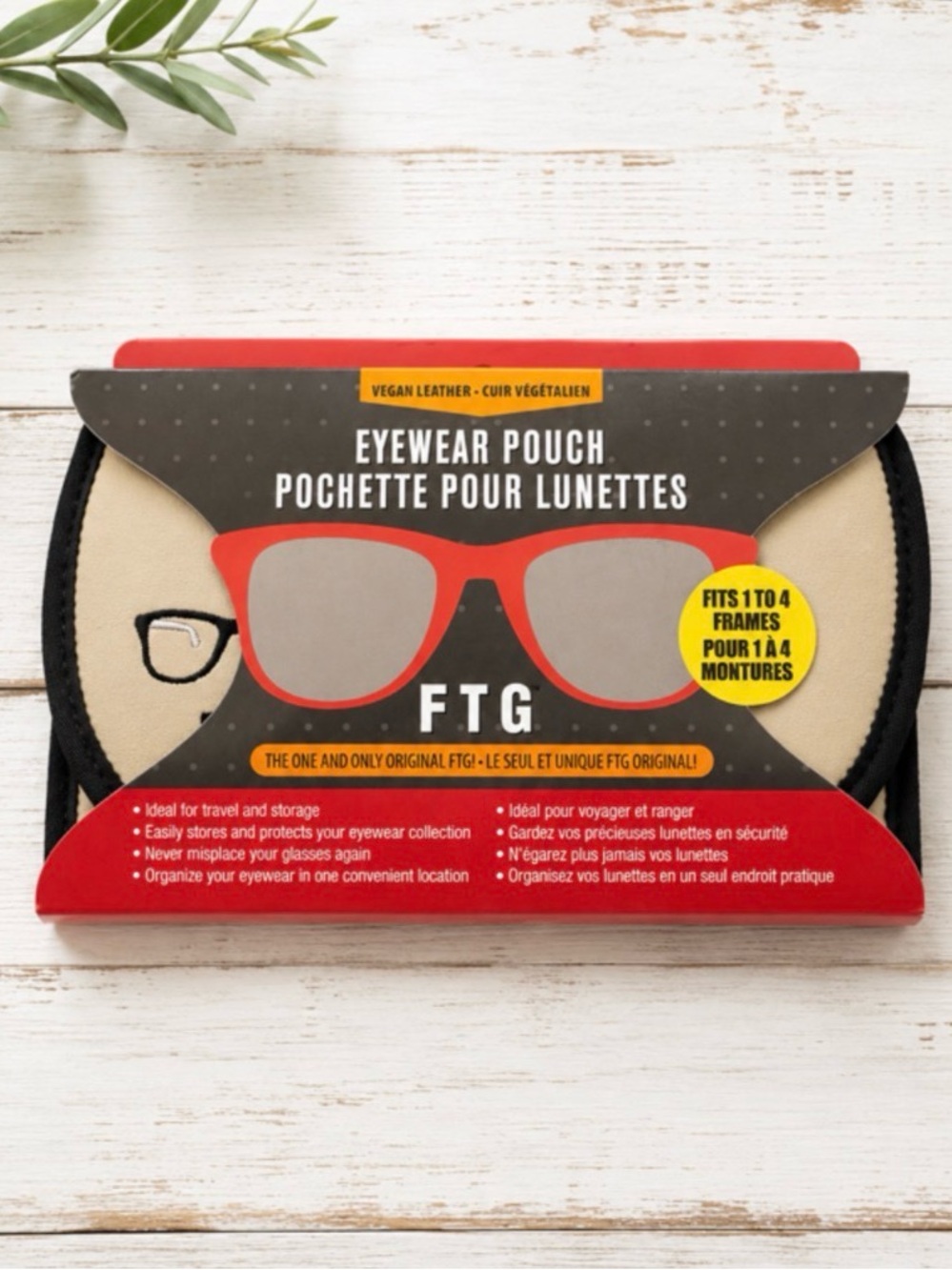 FTG Eyeware Pouch Vegan Leather Travel Pouch Organizer